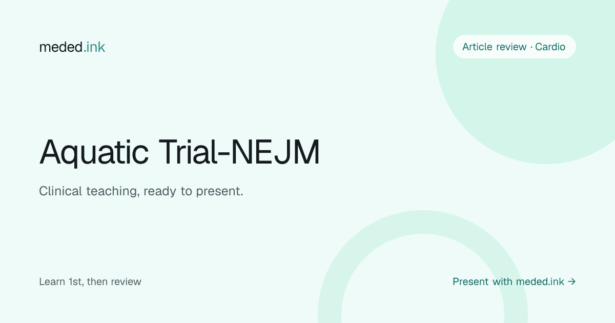 Cover for Aquatic Trial-NEJM